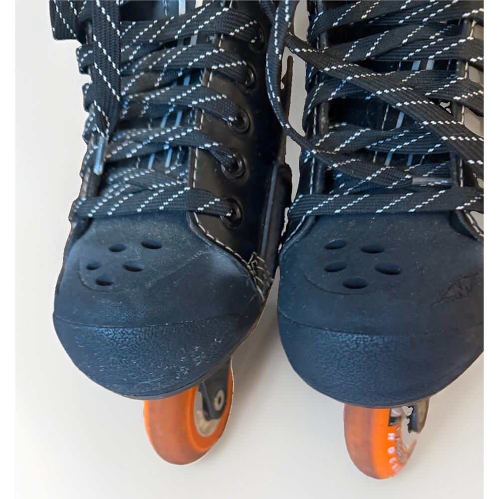 MiISSION Inline Skates Men’s Size 10 Black & Silver Orange Wheels 3798/C - Picture 5 of 14